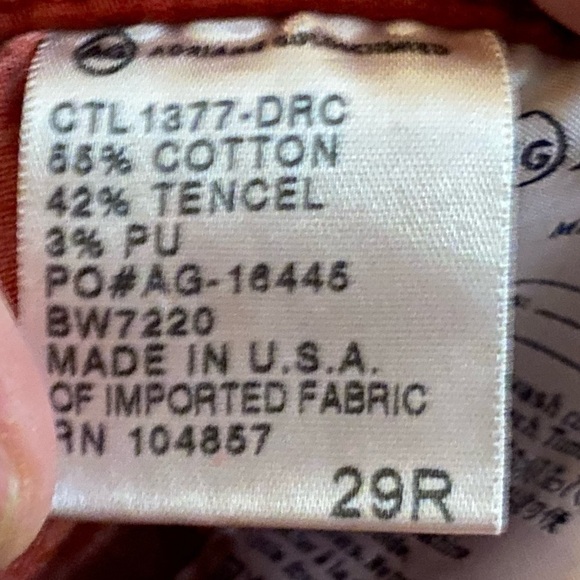 Adriano Goldschmied AG The Stevie Ankle Slim Straight Rust Jeans 29R - Picture 10 of 11